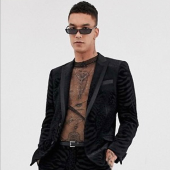 ASOS Black Textured Blazer - Picture 2 of 12